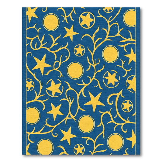 Golden Star Circles Vine Rug