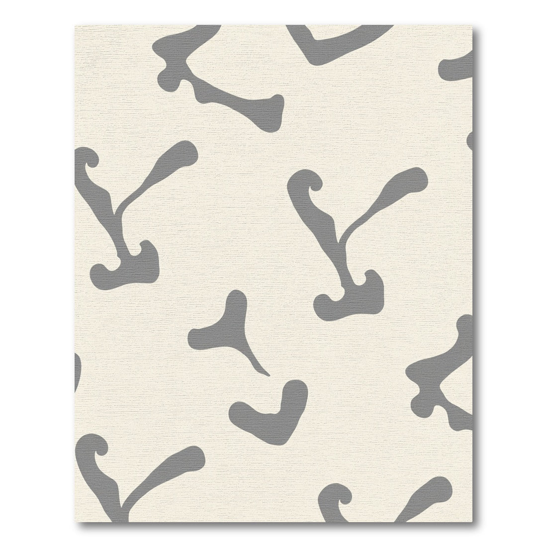 Cream Gray Abstract Organic Shapes Rug