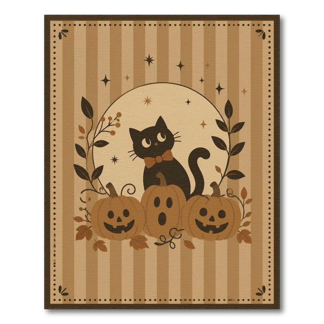 Black Cat Pumpkin Halloween Kids Area Rug