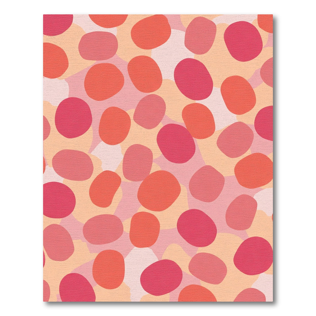 Coral Red Abstract Blob Arrangement Rug