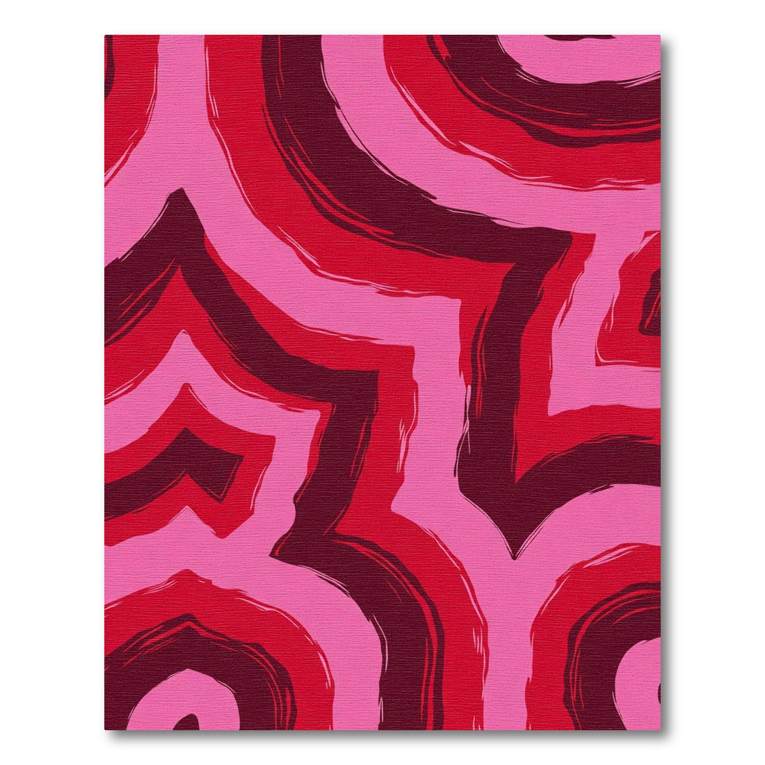 Crimson Pink Swirling Abstract Rug