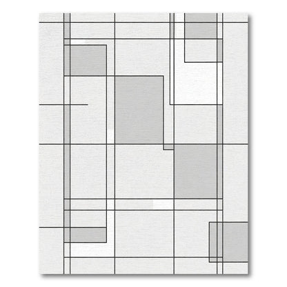 Modern Geometric Grid Light Gray Rug