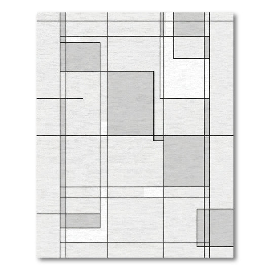 Modern Geometric Grid Light Gray Rug