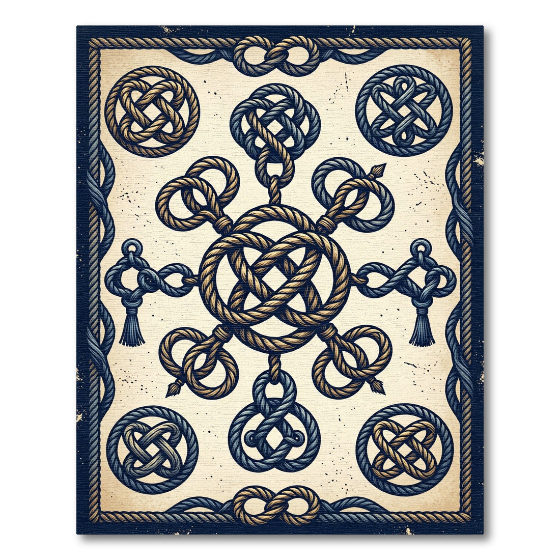 Nautical Rope Knot Ensemble Rug