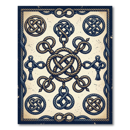 Nautical Rope Knot Ensemble Rug