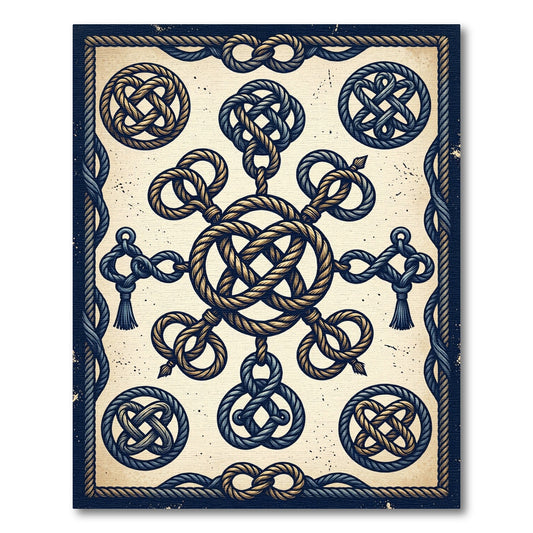 Nautical Rope Knot Ensemble Rug