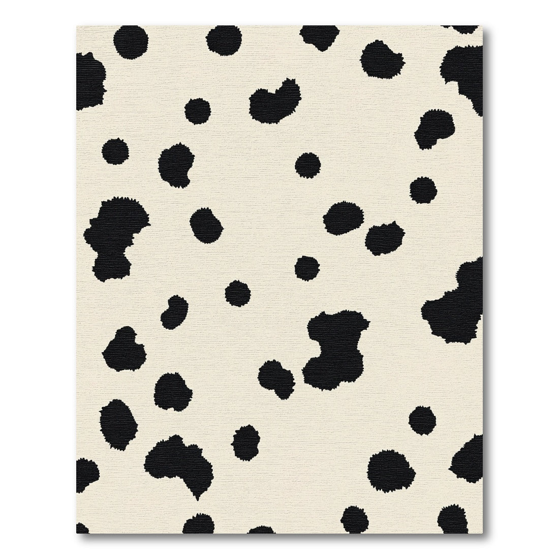Cream Back White Spotty Contemporary Rug