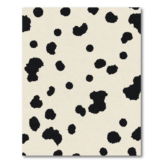 Cream Back White Spotty Contemporary Rug