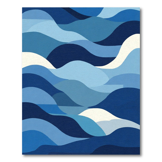 Deep Blue Sky Abstract Waves Rug