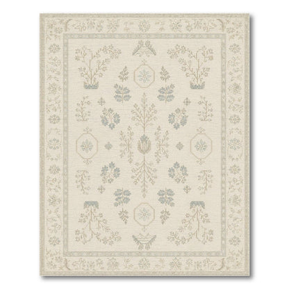Blue Floral Vintage Area Rug
