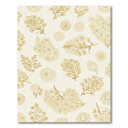 Golden Botanical Meadow Floral Accent Rug