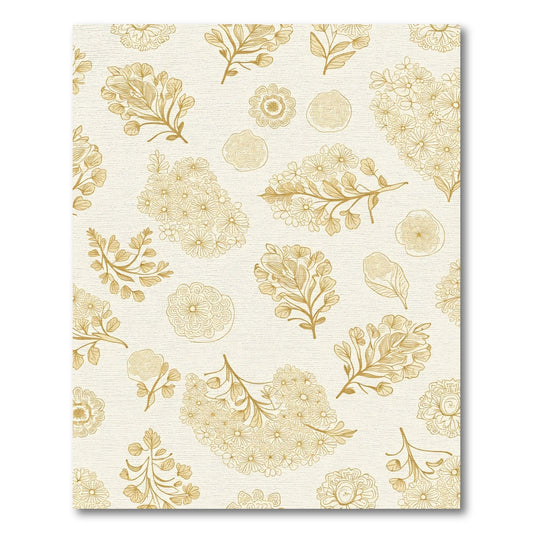 Golden Botanical Meadow Floral Accent Rug