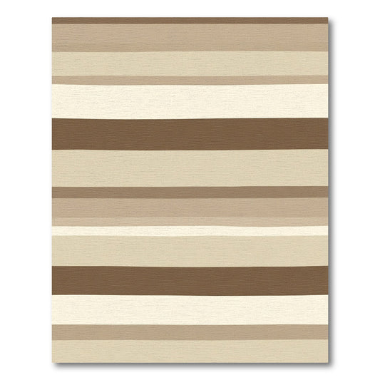 Subtle Neutral Horizon Bands Rug