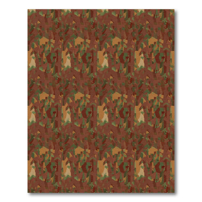 Earthy Camouflage Abstract Shapes Rug