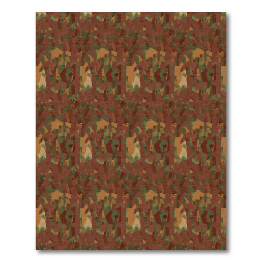 Earthy Camouflage Abstract Shapes Rug