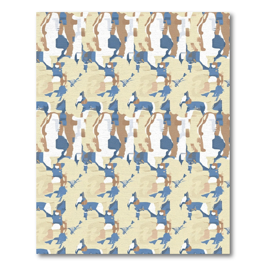 Abstract Blue Camel Camouflage Rug