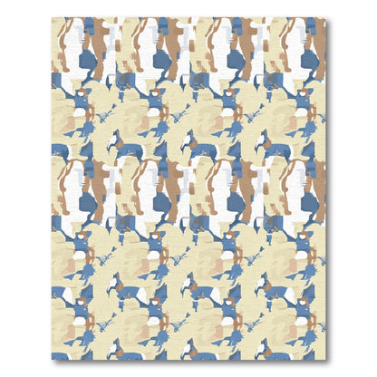 Abstract Blue Camel Camouflage Rug