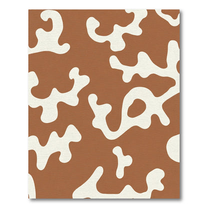 Terracotta and Cream Abstract Blobs Rug