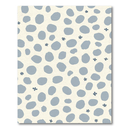 Soft Blue Speckle Floral Accent Rug