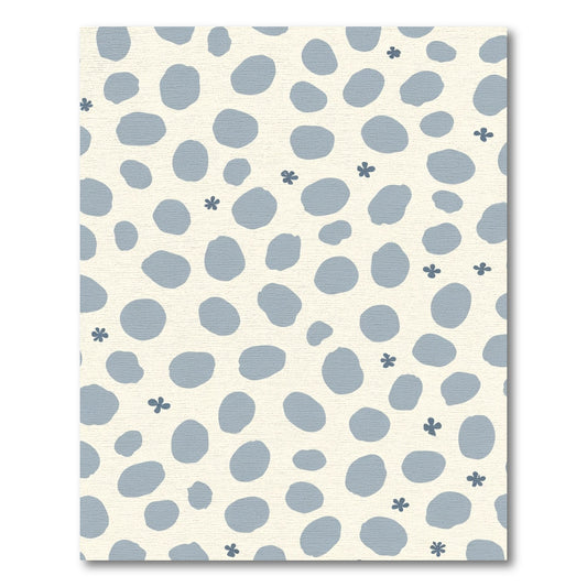 Soft Blue Speckle Floral Accent Rug