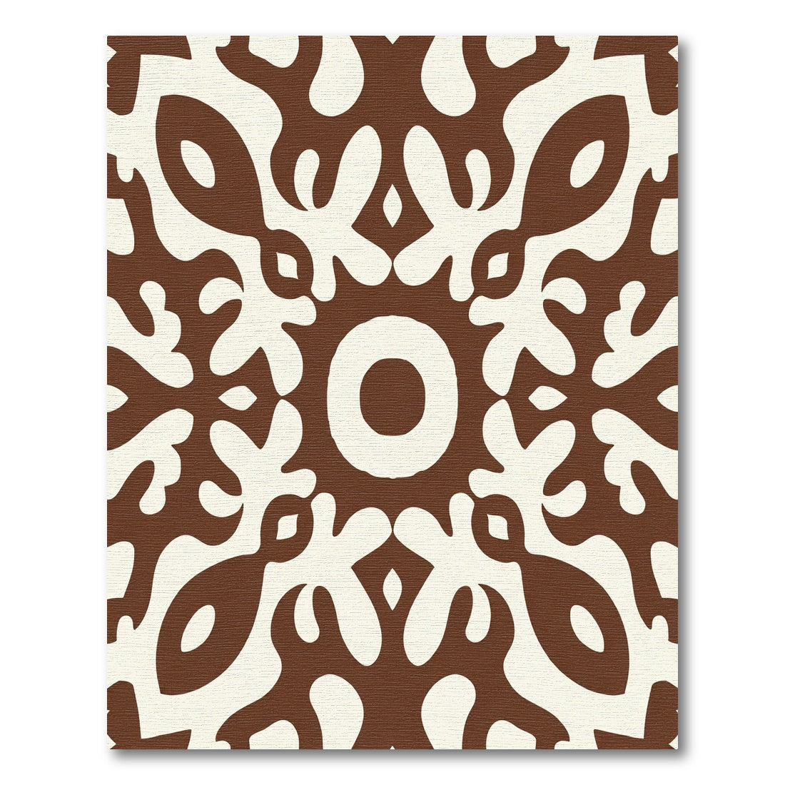 Warm Brown Ivory Organic Medallion Rug