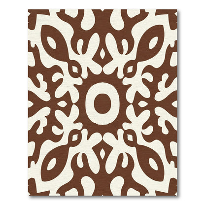 Warm Brown Ivory Organic Medallion Rug