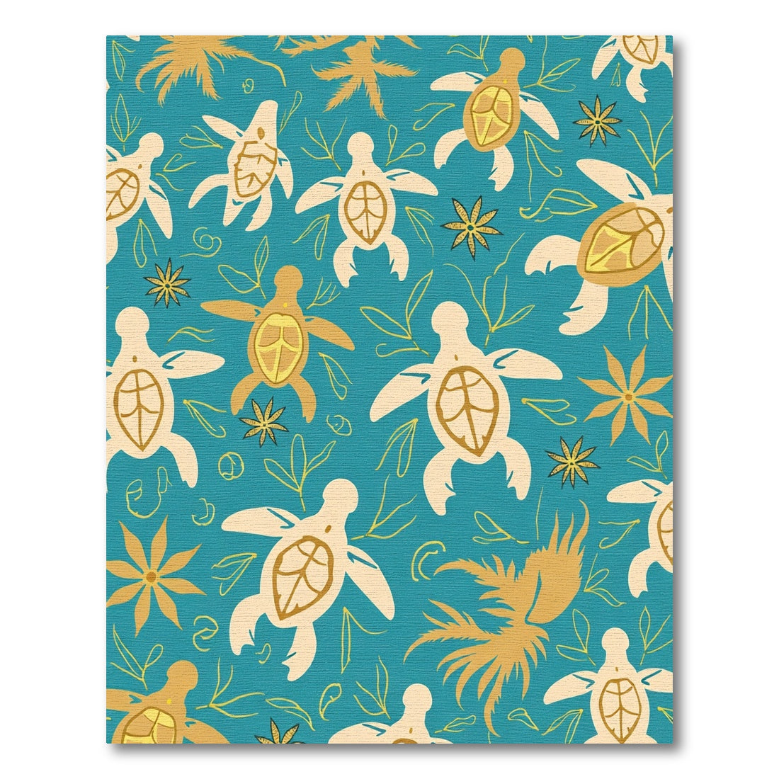 Turquoise Tortoise Tropical Ocean Pattern Rug