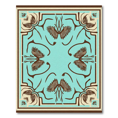 Cyan Floral Medallion Brown And Cream Rug