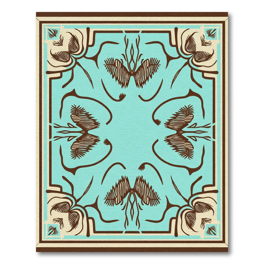 Cyan Floral Medallion Brown And Cream Rug