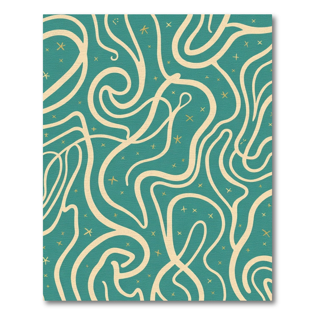 Teal Cream Wavy Swirl Starlet Rug