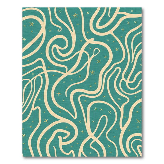 Teal Cream Wavy Swirl Starlet Rug