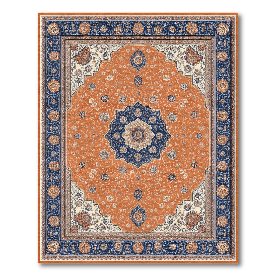 Orange Persian Medallion No. 13 Area Rug