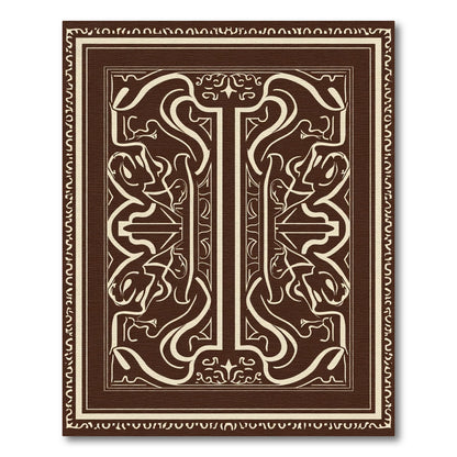 Rich Brown Ivory Ornamental Symmetry Rug