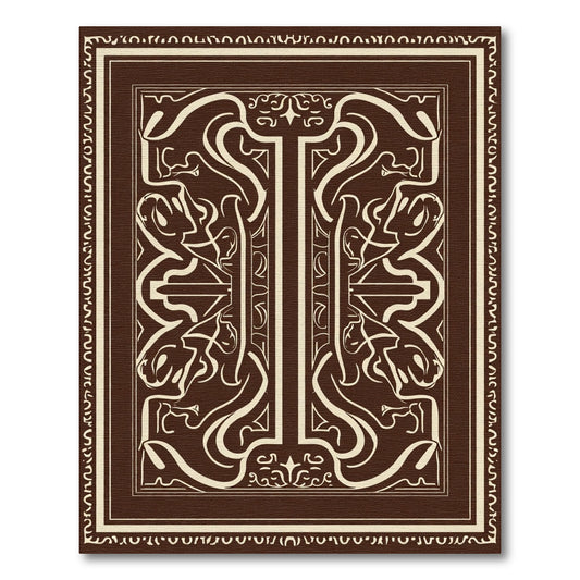 Rich Brown Ivory Ornamental Symmetry Rug