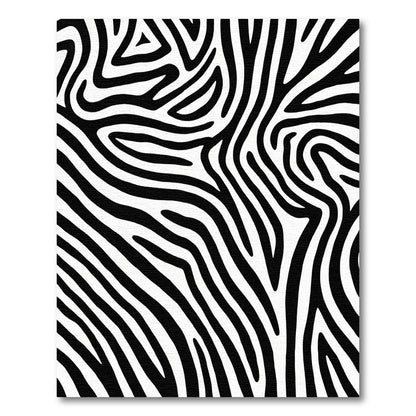 Bold Monochrome Striped Fauna Rug