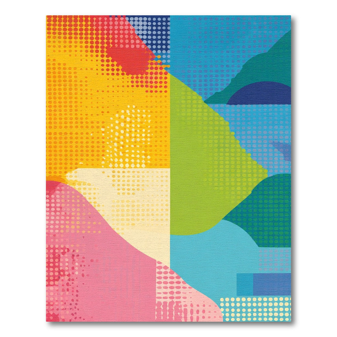 Vibrant Abstract Color Block Dot Rug