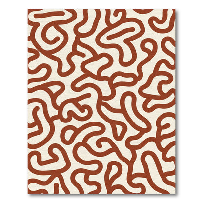 Terracotta Swirl Organic Labyrinth Textile Rug