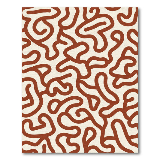 Terracotta Swirl Organic Labyrinth Textile Rug