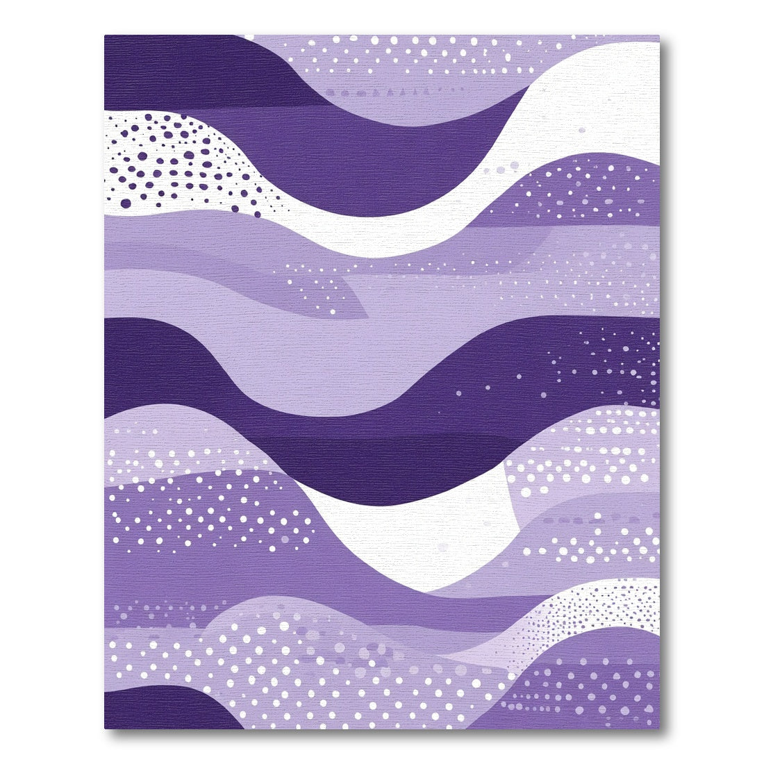 Serene Purple Wavy Landscape Dots Rug