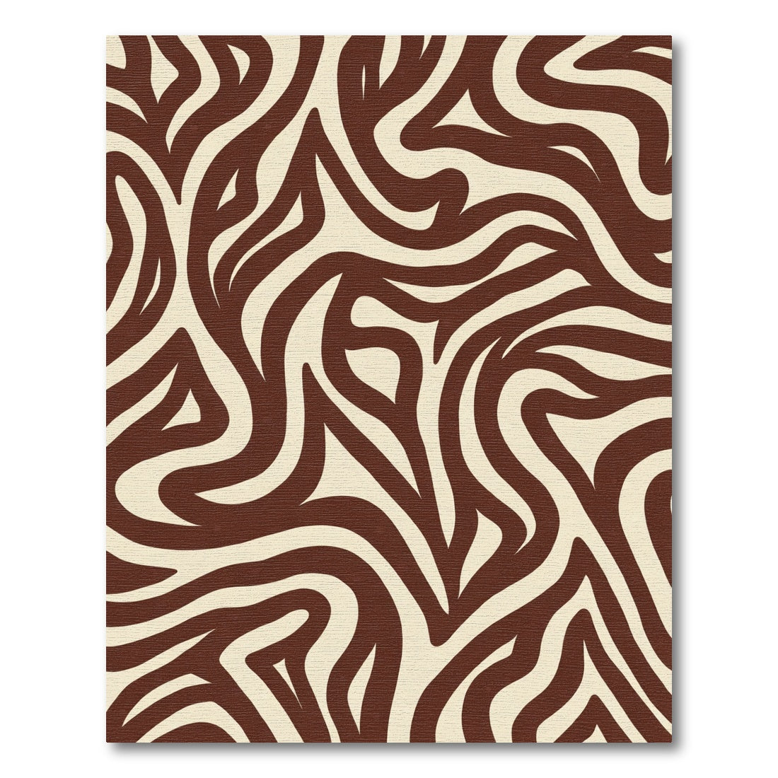 Brown Cream Abstract Swirl Rug