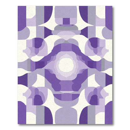 Amethyst Layered Geometric Abstract Rug