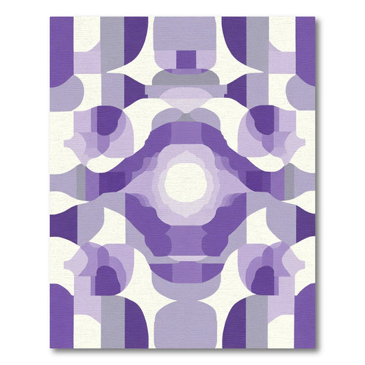 Amethyst Layered Geometric Abstract Rug