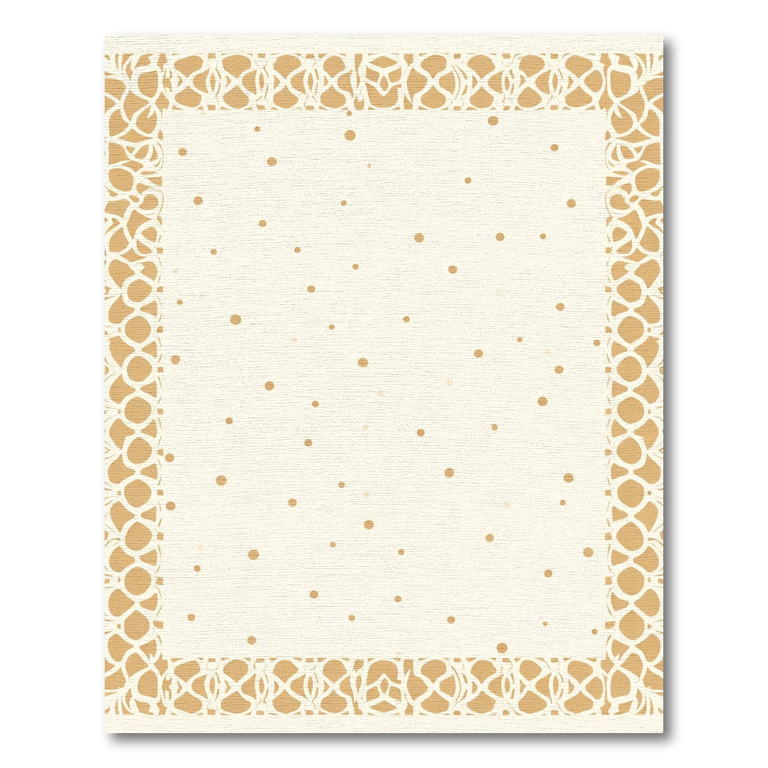 Cream and Gold Dot Border Rug