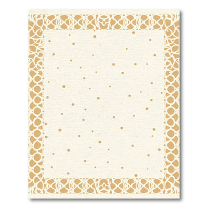 Cream and Gold Dot Border Rug