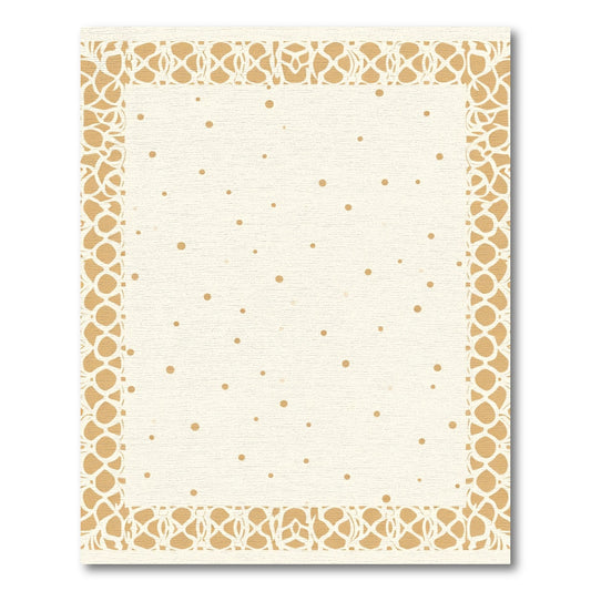 Cream and Gold Dot Border Rug