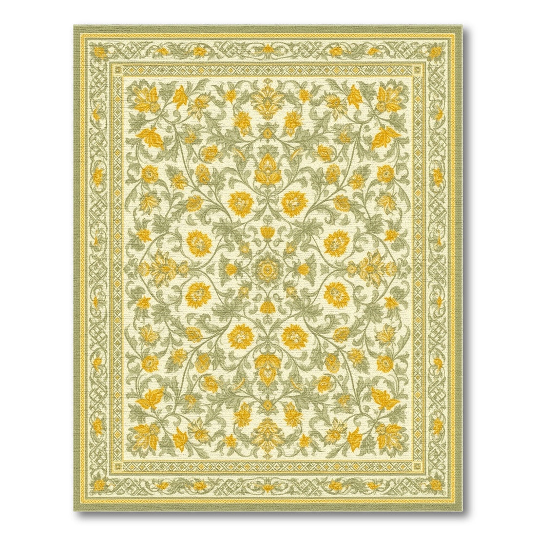 Yellow Floral Vintage No. 22 Area Rug