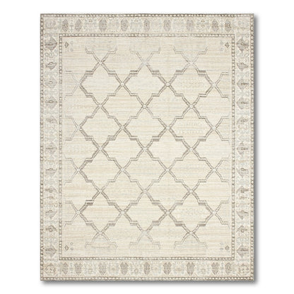 Beige Geometric Lattice Area Rug