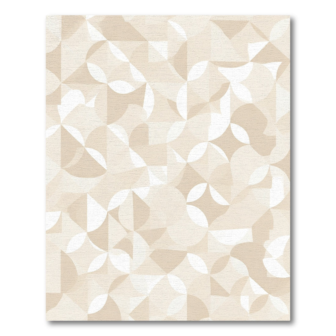 Neutral Geometric Quarter Circles Rug