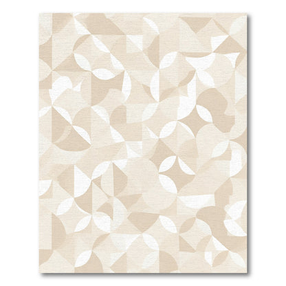 Neutral Geometric Quarter Circles Rug