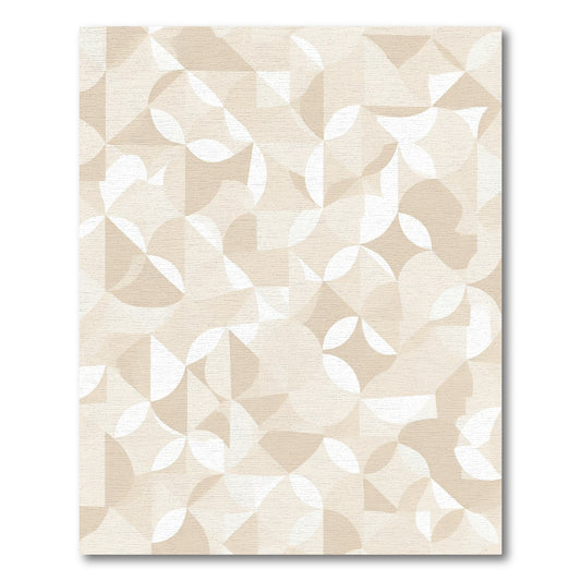 Neutral Geometric Quarter Circles Rug
